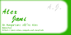 alex jani business card